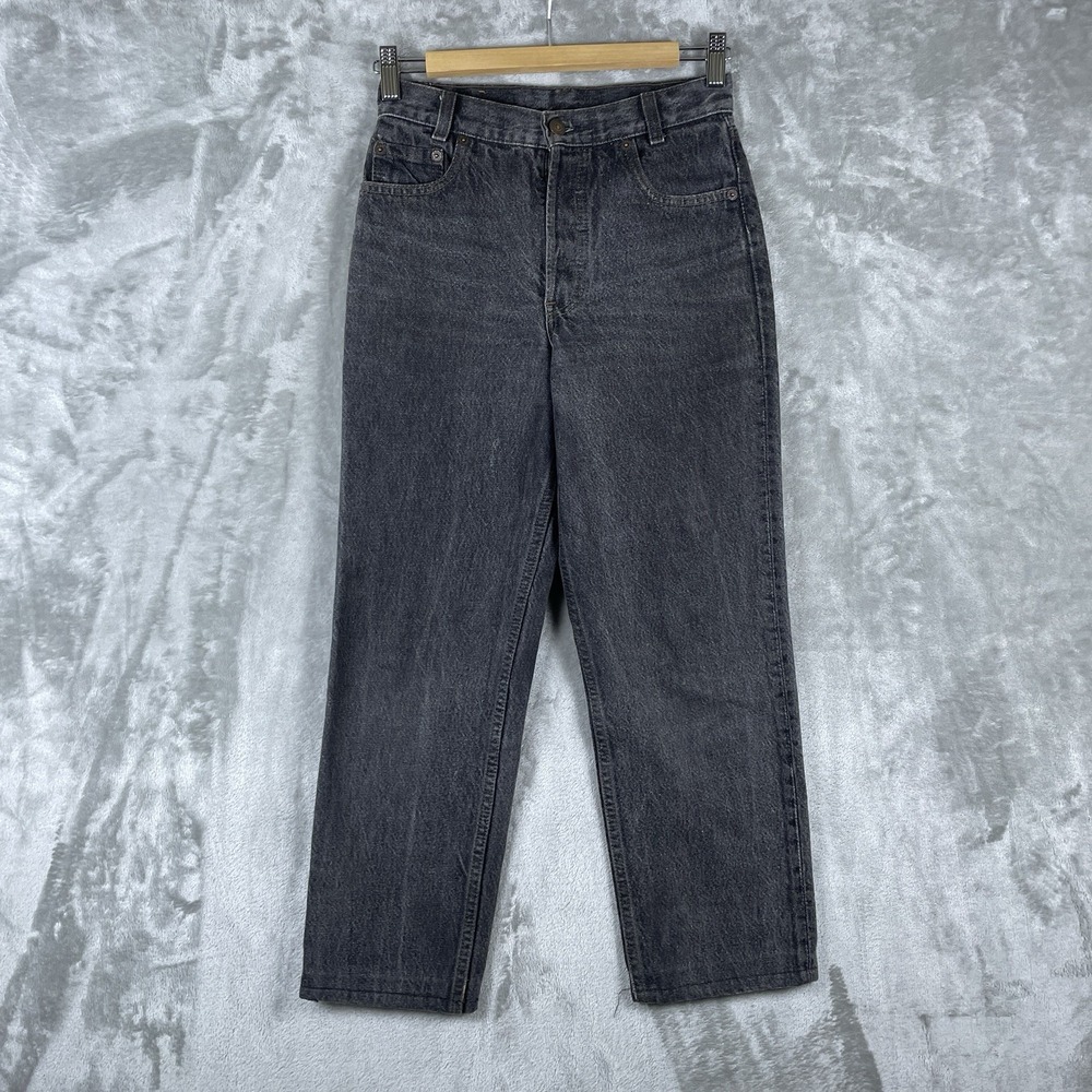 Vintage 80s Levi's 701 Student Fit Button Fly Jeans Made In USA fits 26x25 Black